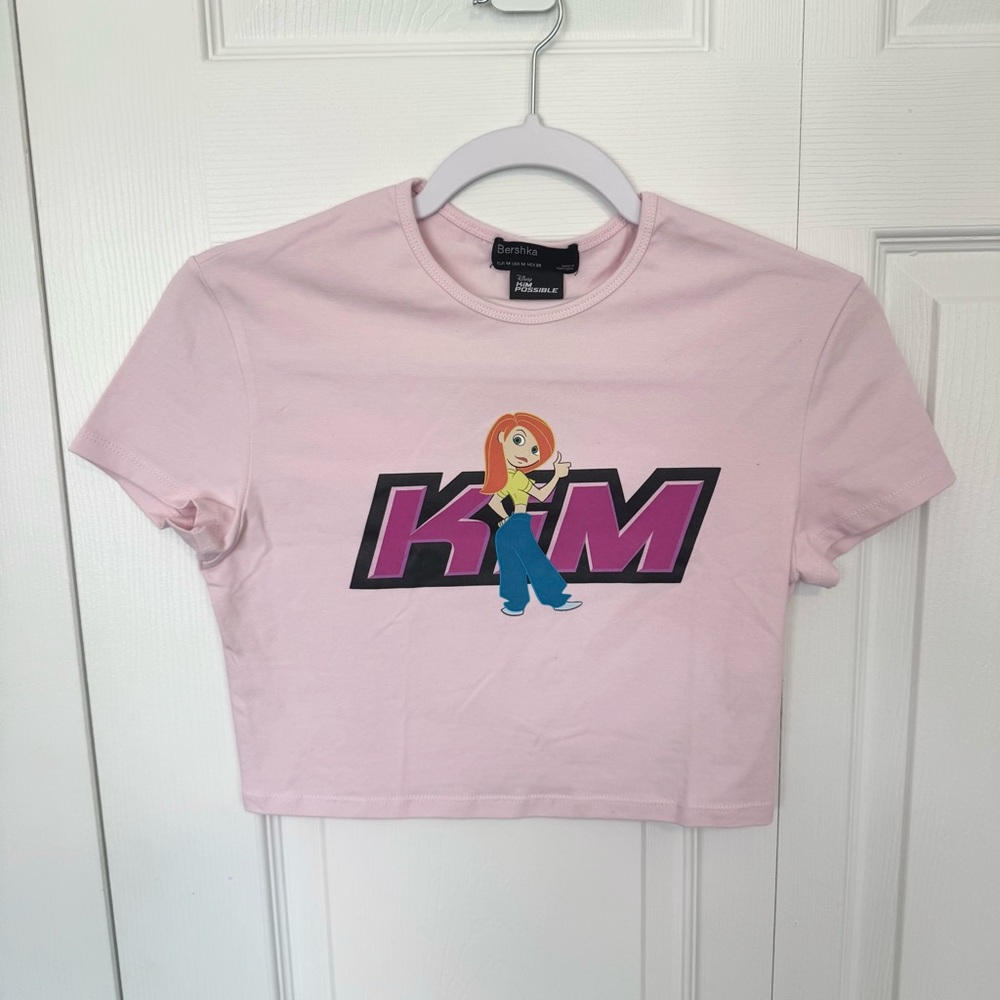 NWOT Bershka Disney Kim Possible Pink Crop Top MEDIUM